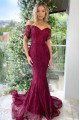 Diana Elegant Grape Sweetheart Lace Mermaid Evening Dresses