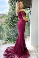 Diana Elegant Grape Sweetheart Lace Mermaid Evening Dresses