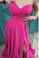 Fay Beautiful Fuchsia Sweetheart Side Slit A-Line Evening Dresses