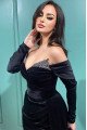 Evelyn Gentle Black Velvet Off Shoulder Long Sleeves Beading Sheath Evening Dresses