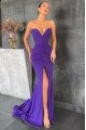 Frances Sexy Purple Sweetheart Slit Sheath Evening Dresses