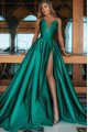 Gaby Gentle Jade Sweetheart Side Slit A-Line Evening Dresses