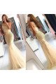 Glinda Chic Champagne Jewel Open Back Beading Sheath Evening Dresses