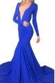 Eleanore Sexy Royal Blue V-Neck Long Sleeves Open Back Mermaid Evening Dresses