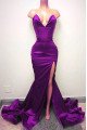 Simple Burgundy Sweetheart Mermaid Side Slit Prom Dresses