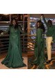 Avery Decent Dark Green High Neck Long Sleeves Appliques Mermaid Prom Dresses