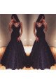 Bader Exquisite Black Sequins Spaghetti Straps Mermaid Prom Dresses