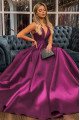 Cara Wonderful Purple Spaghetti Straps Backless A-Line Prom Dresses