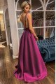 Cara Wonderful Purple Spaghetti Straps Backless A-Line Prom Dresses