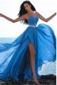 Cornelia Mild Blue Sweetheart Side Slit Appliques A-Line Prom Dresses