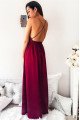 Dale Classical Burgundy Spaghetti Straps Backless Side Slit Appliques Sheath Prom Dresses