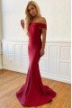 Deanna Exquisite Red Off Shoulder Sheath Prom Dresses