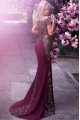 Hunter Special Burgundy Off Shoulder Appliques Sheath Prom Dresses