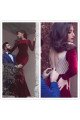 Ida Simple Burgundy Jewel Long Sleeves Open Back Velvet Sheath Prom Dresses