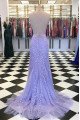 Arlene Beautiful Blue Spaghetti Straps Appliques Sheath Prom Dresses