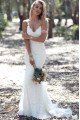 Ali Sexy Spaghetti Straps Backless Lace Sheath Beach Wedding Dresses