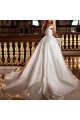 Alice Simple Off Shoulder Panel Train Sheath Wedding Dresses