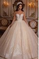 Allison Sparkle Off Shoulder Long Sleeves Sequins Ball Gown Wedding Dresses 