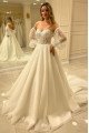 Amy Special Sweetheart Long Sleeves Appliques A-Line Wedding Dresses