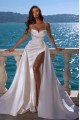 Anne Elegant Spaghetti Straps Side Slit Panel Train Sheath Wedding Dresses